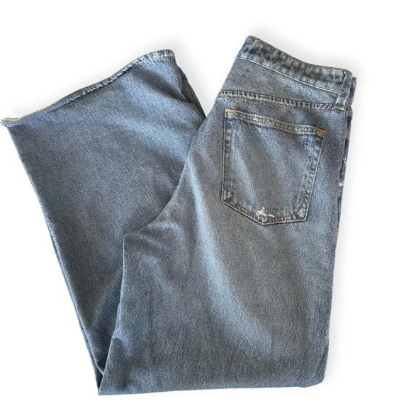 rag & bone • Miramar Andi Ankle Sweatpant Denim Light Blue Wide Leg - Picture 4 of 10